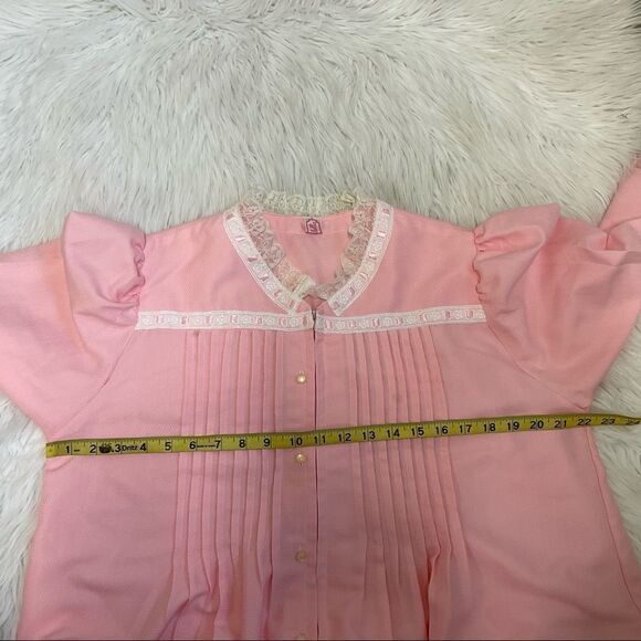 CasaBella Pink Lace Trim Full Zip Long Sleeve Night Gown Pajama Robe Dress XL - Picture 11 of 15